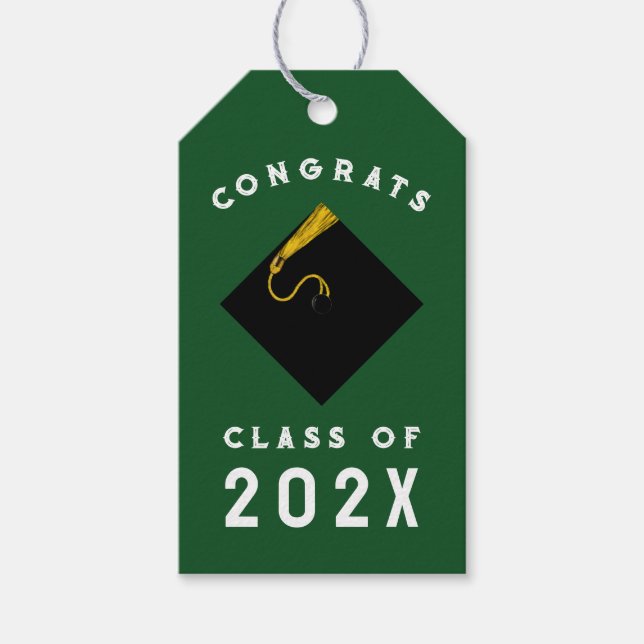 Graduation Green Gift Tags (Front)