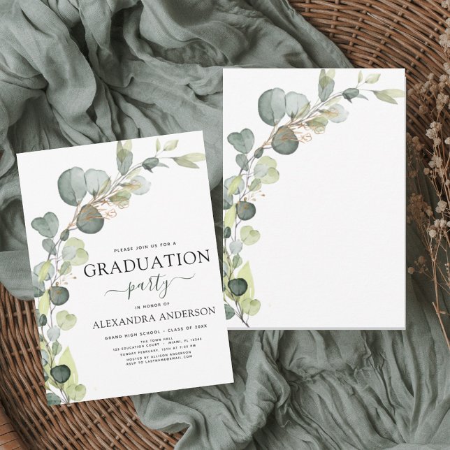 Graduation Greenery Eucalyptus 2023 Invitation (Creator Uploaded)