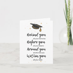 Graduation greeting card with inspirational quote