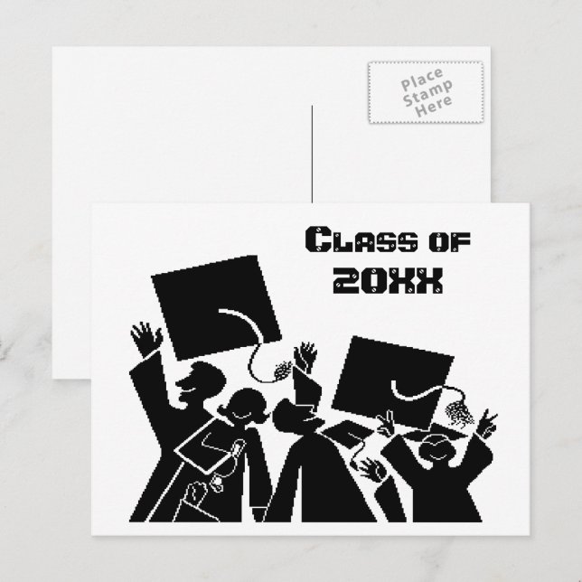 Graduation Group Class of 20XX Announcement Postcard (Front/Back)