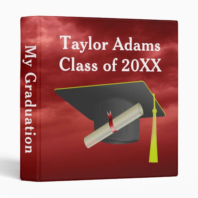 Graduation Group Class of 20XX Black Cap Binder (Front/Spine)