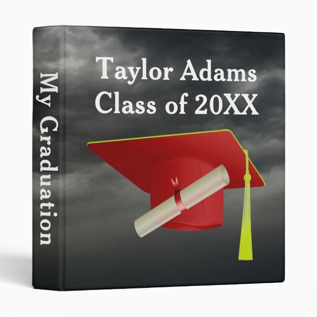 Graduation Group Class of 20XX Red Cap Binder (Front/Spine)