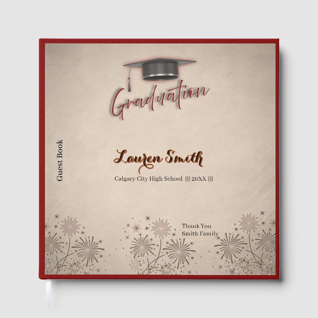 Graduation Guest Book Modern Keepsake  (Front)