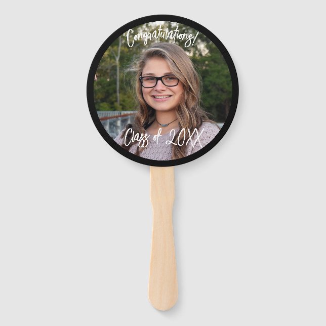 Graduation Hand Fan, Photo Favour Graduate Fan (Front)