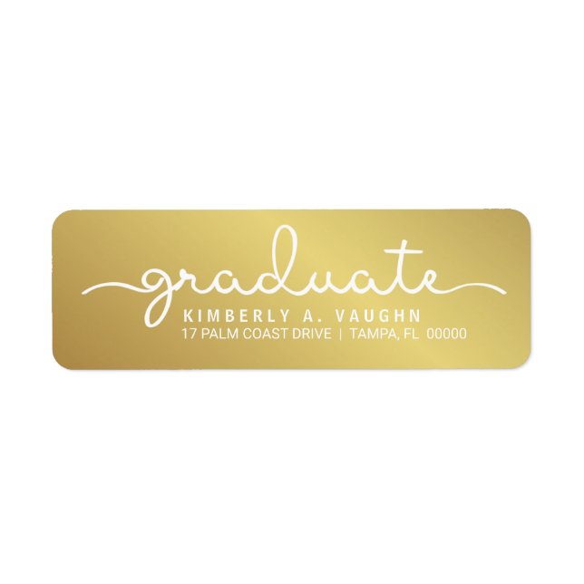 Graduation Handwritten Gold Shimmer Script (Front)