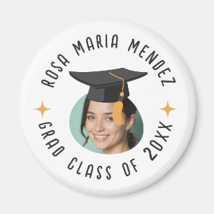 Graduation Hat Class Add Photo Name Year Keepsake Magnet