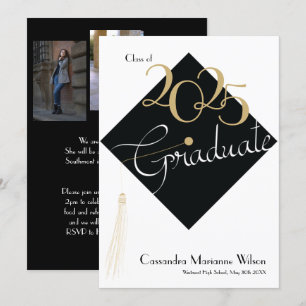 Graduation Hat Elegant Announcement