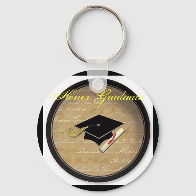 graduation hat, Honour Graduate Keychain (Front)