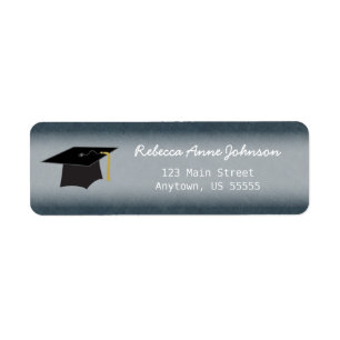 Graduation hat on blue denim