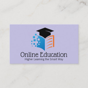 Graduation Hat Open Book Online Logo Business Card