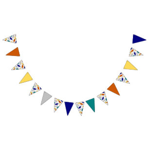 Graduation Hat Toss (Academic) Bunting Flags