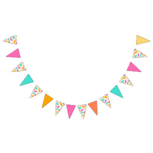 Graduation Hat Toss (Tropical) Bunting Flags