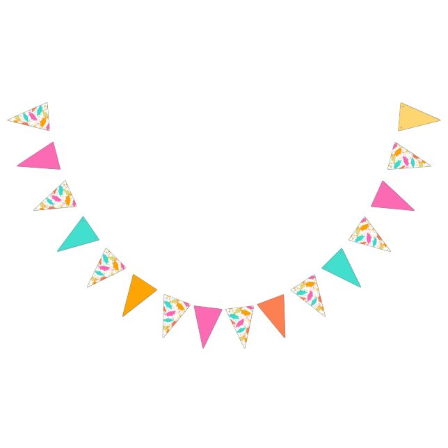 Graduation Hat Toss (Tropical) Bunting Flags (All)