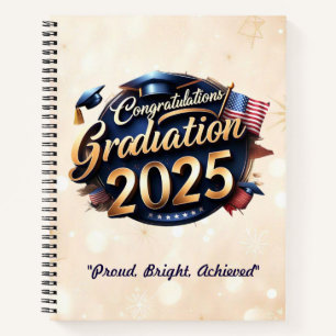 "Graduation Hat USA" Notebook