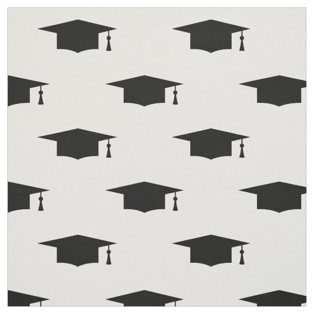 Graduation hat with tassel pattern textile fabric (Swatch)