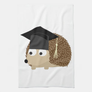 Graduation hedgehog kitchen towel