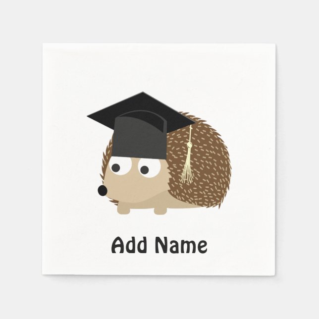 Graduation hedgehog napkin (Front)