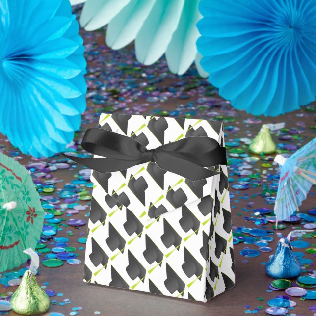 Graduation High School, College Black Cap Pattern Favor Box (Party)