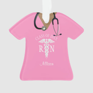 Graduation infirmière personnalisée Pink Scrub Top