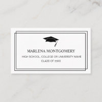 Graduation Insert Photo Name Card Modern Cap Hat