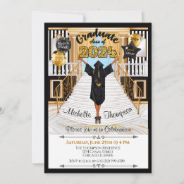 Graduation Invitation African American Announce