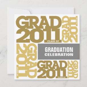 Graduation Invitation Celebrate 2011 Gold White