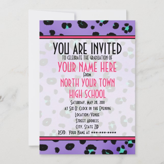 Graduation Invitation - Class of 2011 Purple (Front)