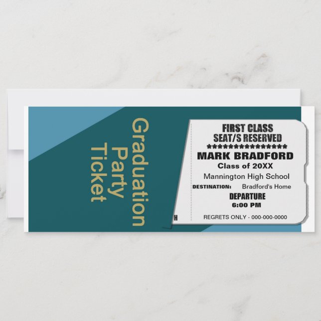 Graduation, Invitation de billets, Insérer l'année (Dos)