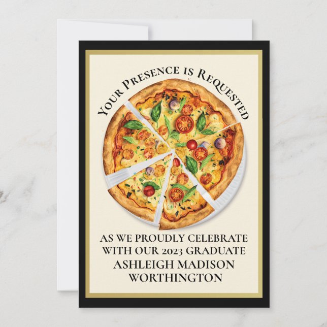 Graduation / Invitation de la fête de pizza (Devant)