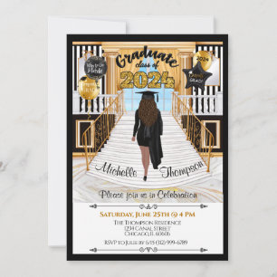 Graduation Invitation Hispanic Med Skin Tone