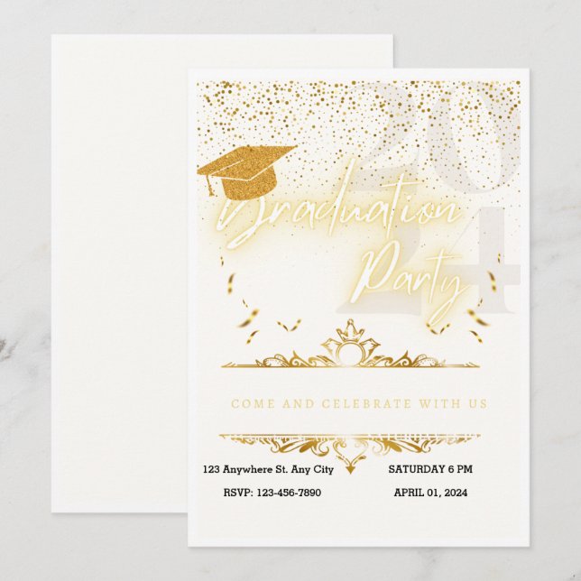 graduation invitation Party 2024 (Front/Back)