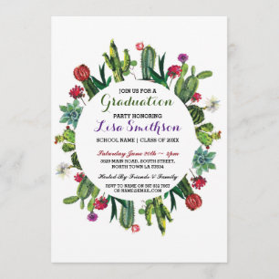 Graduation Invitation Party Fiesta Cactus Invite