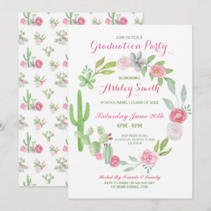 Graduation Invitation Party Fiesta Cactus Invite