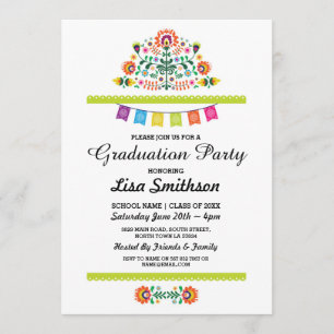 Graduation Invitation Party Fiesta Mexican Invite