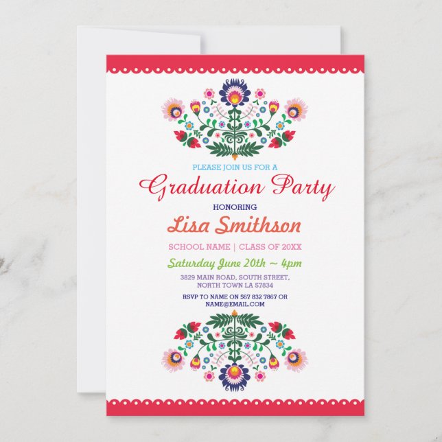 Graduation Invitation Party Fiesta Mexican Invite (Front)