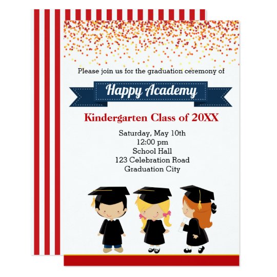 graduation invitations cute kindergarten children zazzleca