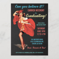 Graduation Invitations | Vintage Pin-Up Girl