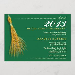 Graduation Invite - Green & Gold Invite