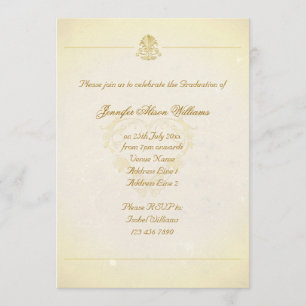 Graduation Invite Vintage Parchment Paper Style