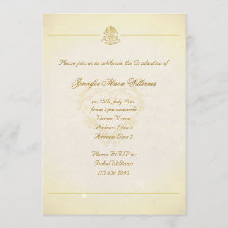 Graduation Invite Vintage Parchment Paper Style