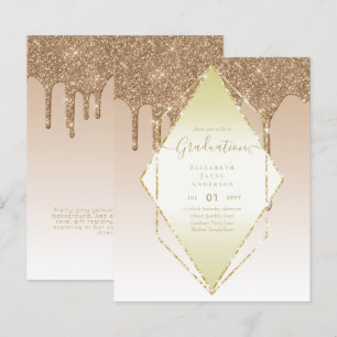 GRADUATION INVITES - Dripping Glitter Girly Glamou