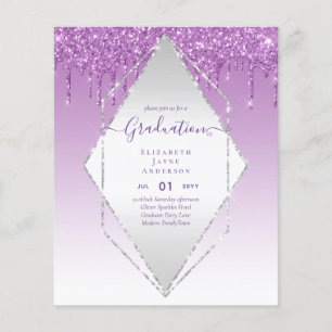 GRADUATION INVITES - Dripping Glitter Girly Glamou Flyer