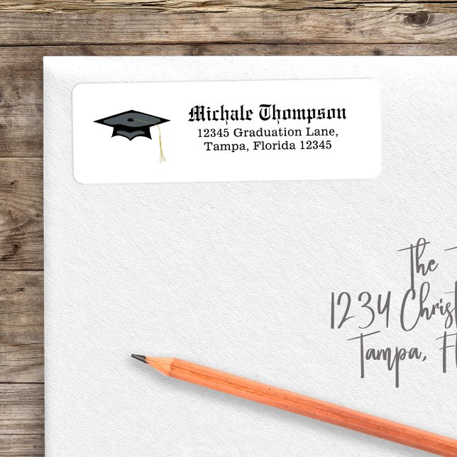 Graduation Journal Adresse de retour (Graduation newspaper print return address label)