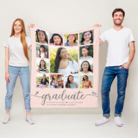 Graduation K–12 Blush Pink Script Photo Collage