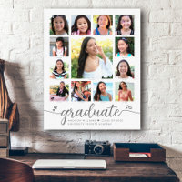 Graduation K–12 Modern Script Photo Collage White