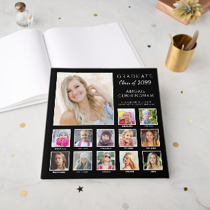 Graduation K-12 Photo Collage Custom School Colors Guest Book