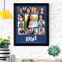 Graduation K–12 Photo Collage Modern Bold Blue