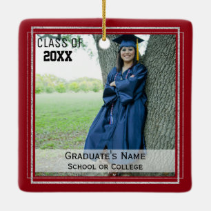 Graduation Keepsake (Changeable Background Color) Ceramic Ornament