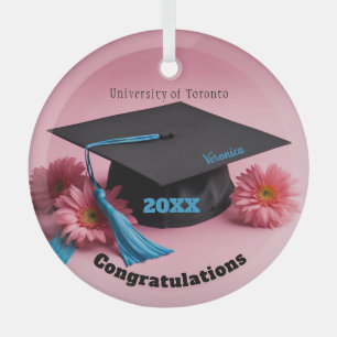 Graduation keepsake customizable  glass ornament