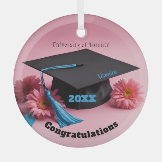 Graduation keepsake customizable glass ornament
